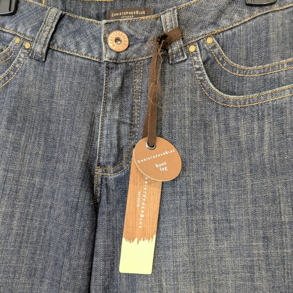 NEW Christopher Blue Boot Leg Jeans - Size 14 Womens Bootcut Denim Pants - Picture 2 of 6